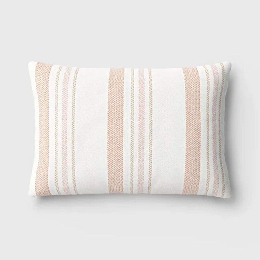 Set of 2 Striped Throw Pillows 18x12 NEW